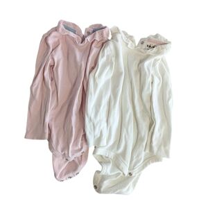 Boden Soft Pink and White Bodysuit Duo